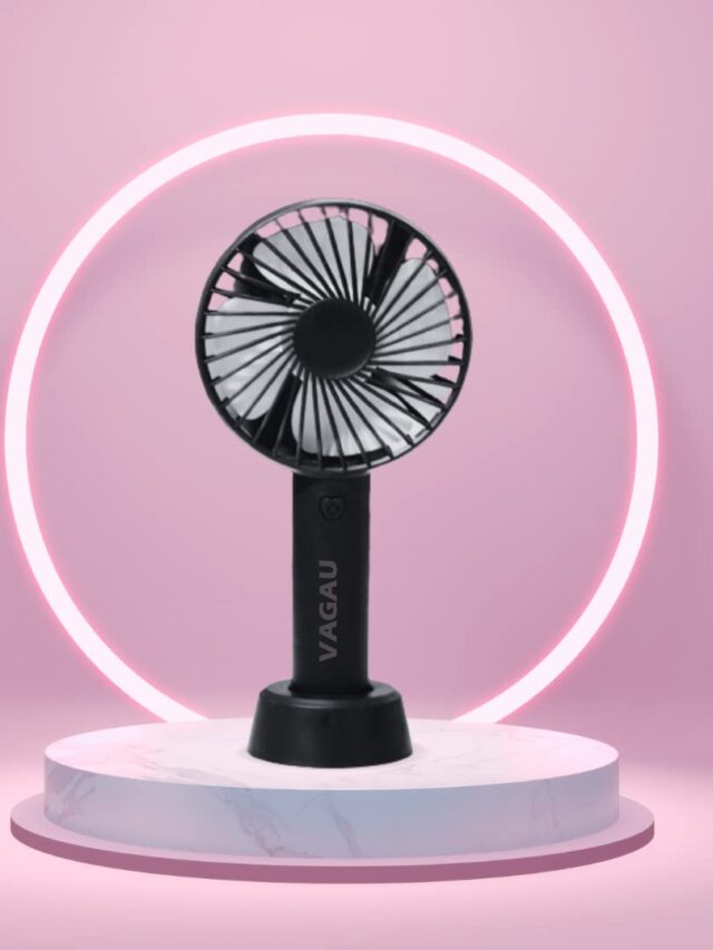 USB Desk Fan with LED Clock