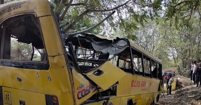 Six children killed as school bus overturns