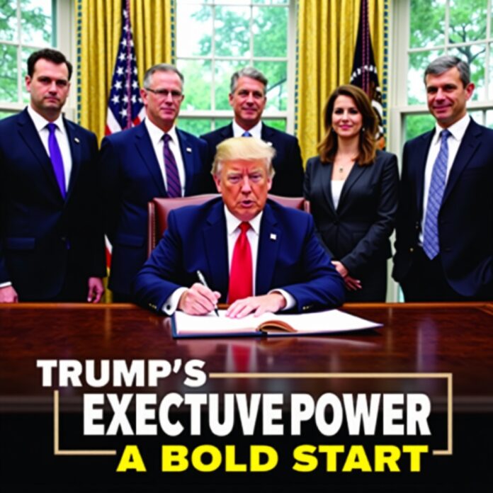 Donald Trump Signing Executive Orders at His Inauguration